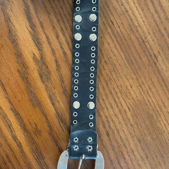 Custom Genuine Leather Silver Studded Belt - Picture 7 of 9